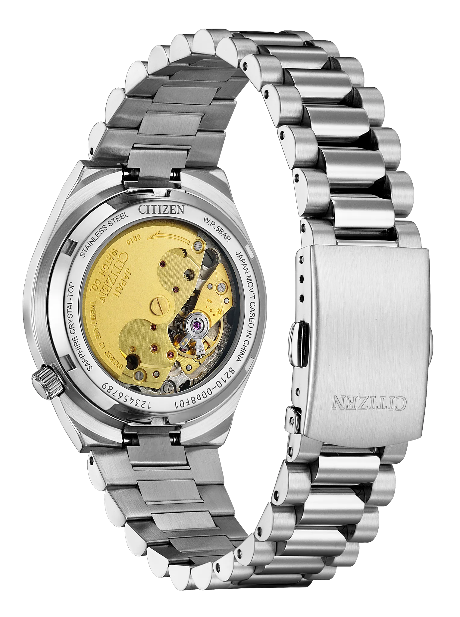 TSUYOSA 37mm “Time Slip” Black Dial Stainless Steel Bracelet